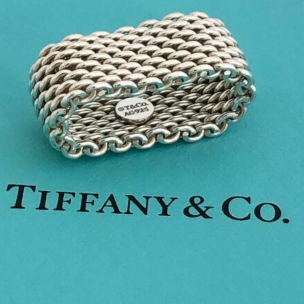TIFFANY&CO. Sz 5.25 US Sterling Silver 925 Somerset Mesh Ring